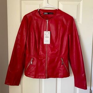 Zara leather jacket new with tags